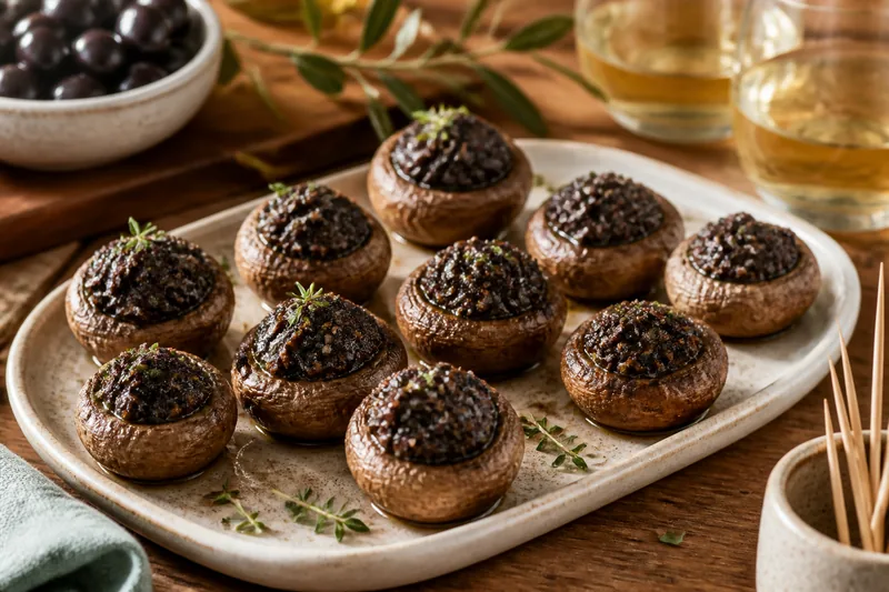 Champignon apéritif à la tapenade