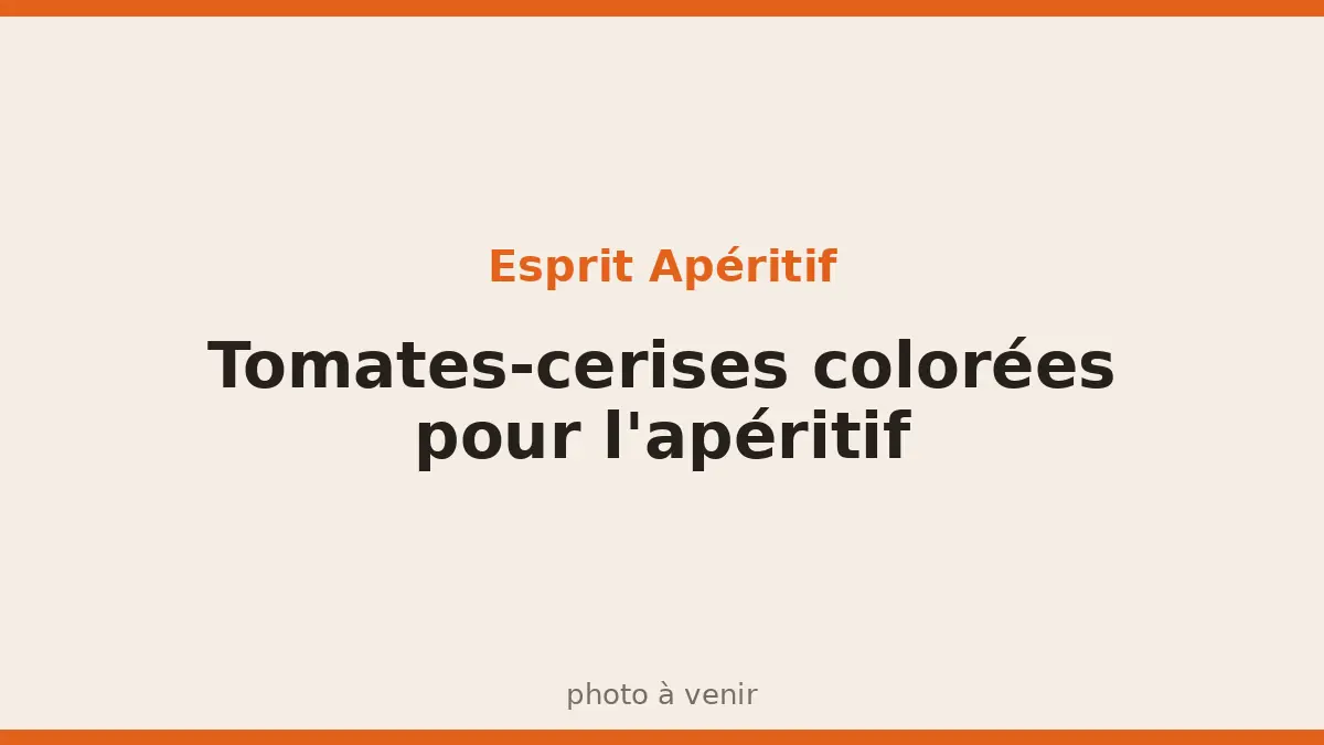 Tomates-cerises colorées pour l'apéritif